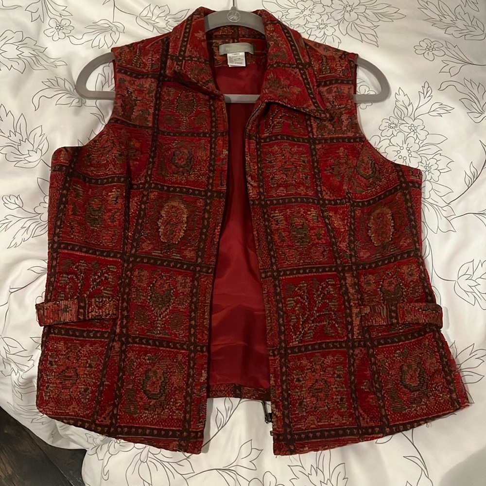Red tweed vest